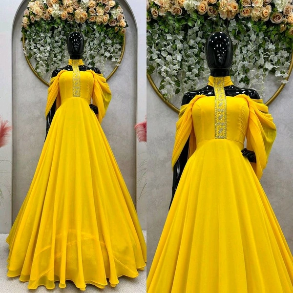 Looking for this same colour beautiful Designer Padded Gown - Corn, XL