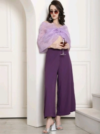 Bow Halter Neck Top In Organza With Trouser - London Hue, S