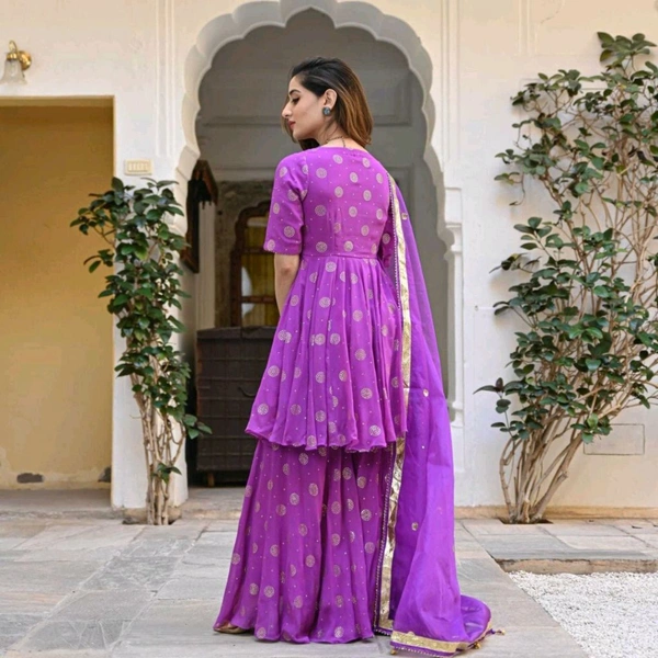 Women Viscose Rayon Kurta. Sharara Dupatta Set - Seance, 3XL