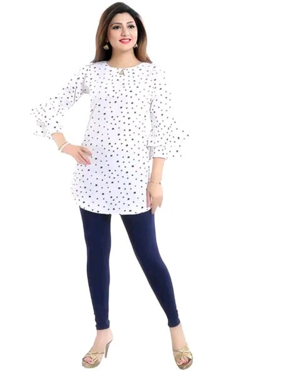Casual Printed Women Blue Top - White, L