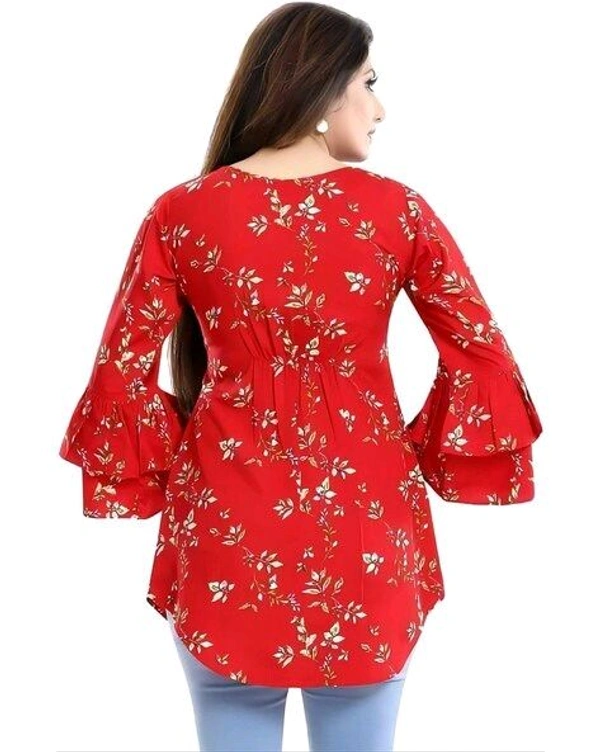 Casual Printed Women Blue Top - Red, L