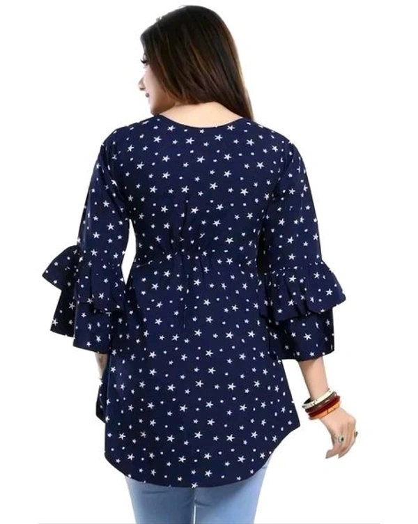 Casual Printed Women Blue Top - blue, S