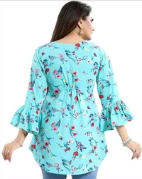 Casual Printed Women Blue Top - Charlotte, S