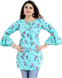 Casual Printed Women Blue Top - Charlotte, S