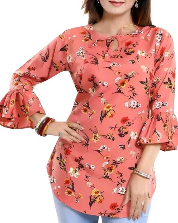 Casual Printed Women Blue Top - Sunglo, S