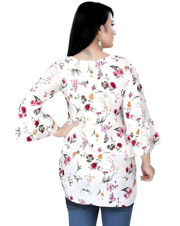 Casual Printed Women Blue Top - off white, S