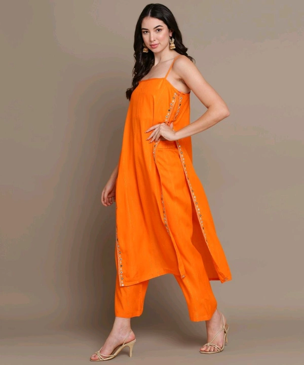 Women Viscose Rayon Kurta Palazzo Set - Ecstasy, L