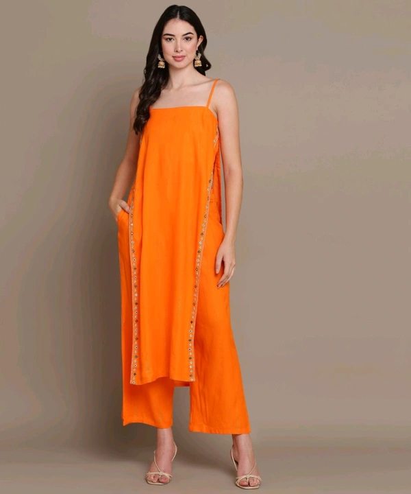 Women Viscose Rayon Kurta Palazzo Set - Ecstasy, M