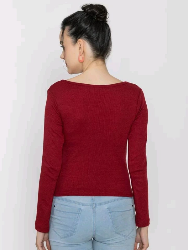 Casual Wear Full Sleeve Regular Fit Top for Women, Top for Girls Free Size (Bust 28-32,Length-18, Brown) - Merlot, L