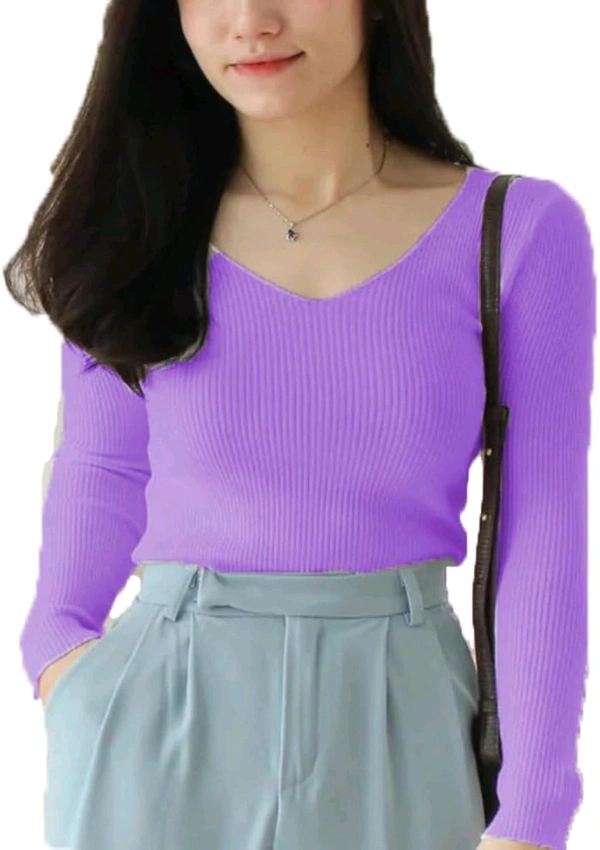 Casual Wear Full Sleeve Regular Fit Top for Women, Top for Girls Free Size (Bust 28-32,Length-18, Brown) - Lavender, L