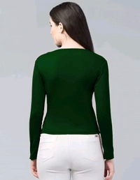 Casual Wear Full Sleeve Regular Fit Top for Women, Top for Girls Free Size (Bust 28-32,Length-18, Brown) - Palm Green, M