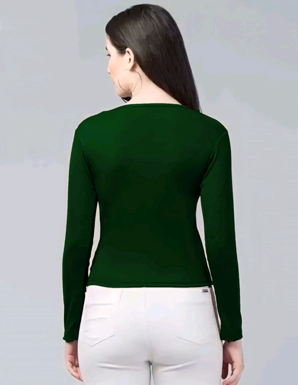 Casual Wear Full Sleeve Regular Fit Top for Women, Top for Girls Free Size (Bust 28-32,Length-18, Brown) - Palm Green, M