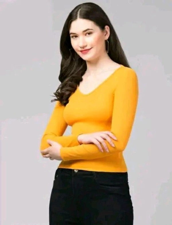 Casual Wear Full Sleeve Regular Fit Top for Women, Top for Girls Free Size (Bust 28-32,Length-18, Brown) - Bright Sun, S