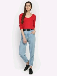 Casual Wear Full Sleeve Regular Fit Top for Women, Top for Girls Free Size (Bust 28-32,Length-18, Brown) - Red, XL