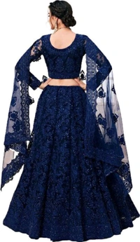 Solid, Embroidered, Embellished, Self Design Semi Stitched Lehenga Choli (Green) - Downriver, Free Size