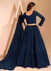 Embroidered Semi Stitched Lehenga Choli (Purple) - Cloud Burst, Free Size