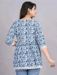 Women's Maroon Floral Printed Short Kurta, Casual Kurta for Girls and Women, Flared Short Kurta & Tunic - Hoki, M
