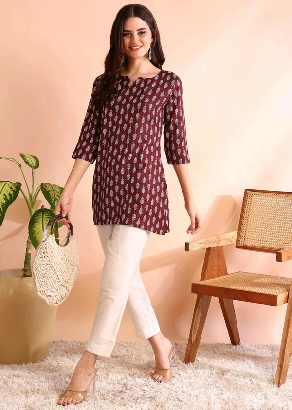 Women Floral Print Cotton Rayon Straight Kurta (Blue) - Buccaneer, M