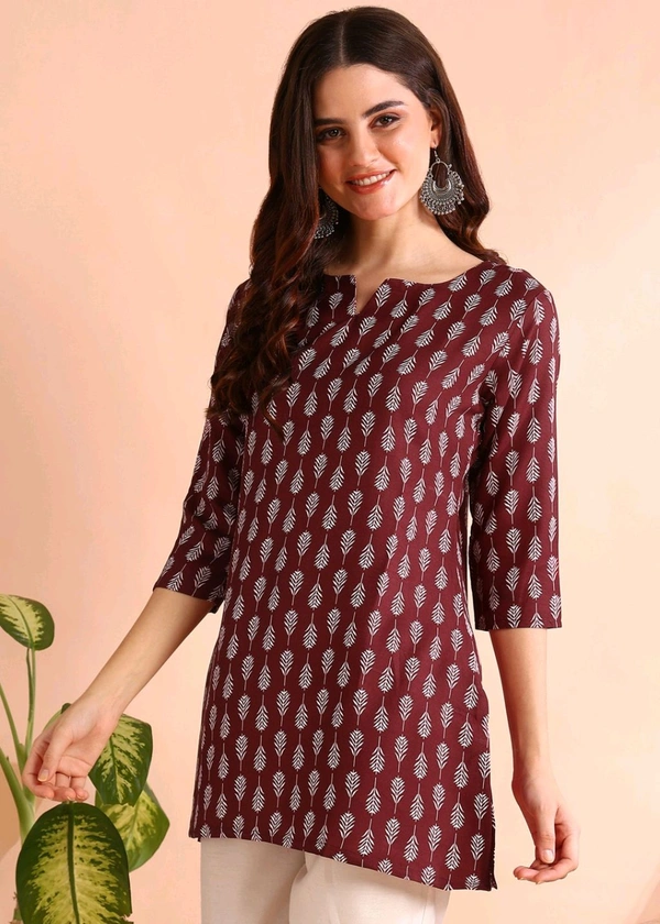 Women Floral Print Cotton Rayon Straight Kurta (Blue) - Buccaneer, M