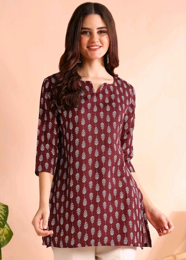 Women Floral Print Cotton Rayon Straight Kurta (Blue) - Buccaneer, M
