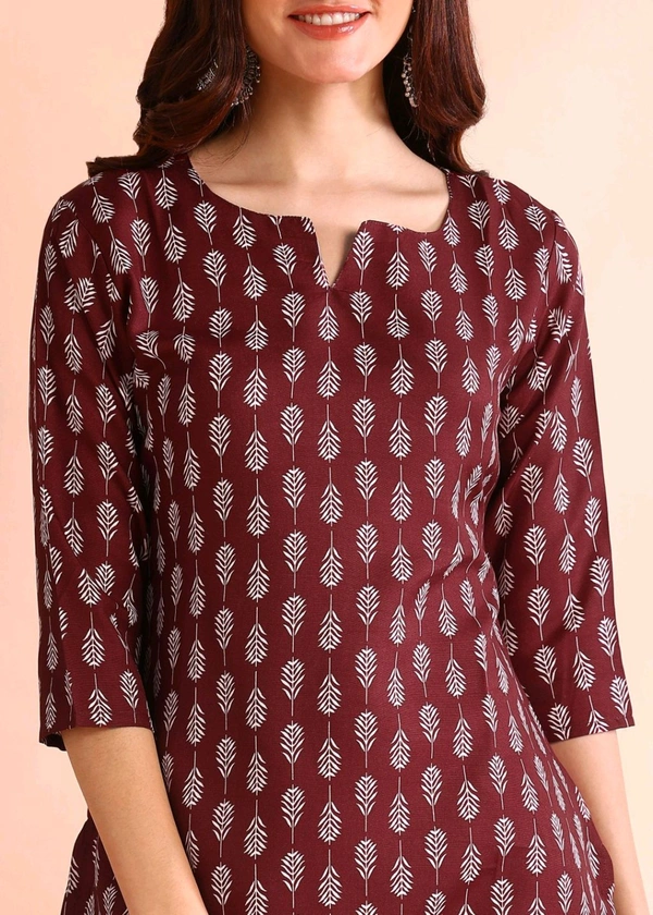 Women Floral Print Cotton Rayon Straight Kurta (Blue) - Buccaneer, M