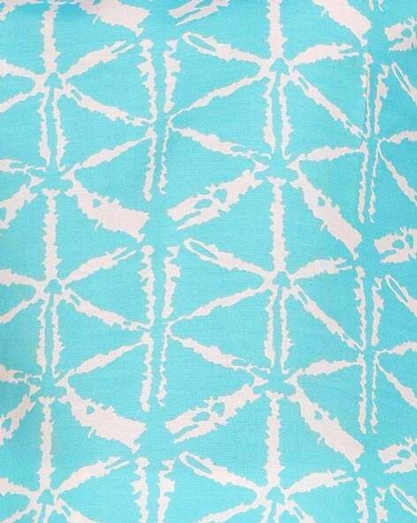 Turquoise Printed Poly Rayon Short Kurti For Women And Girls - Spray, M