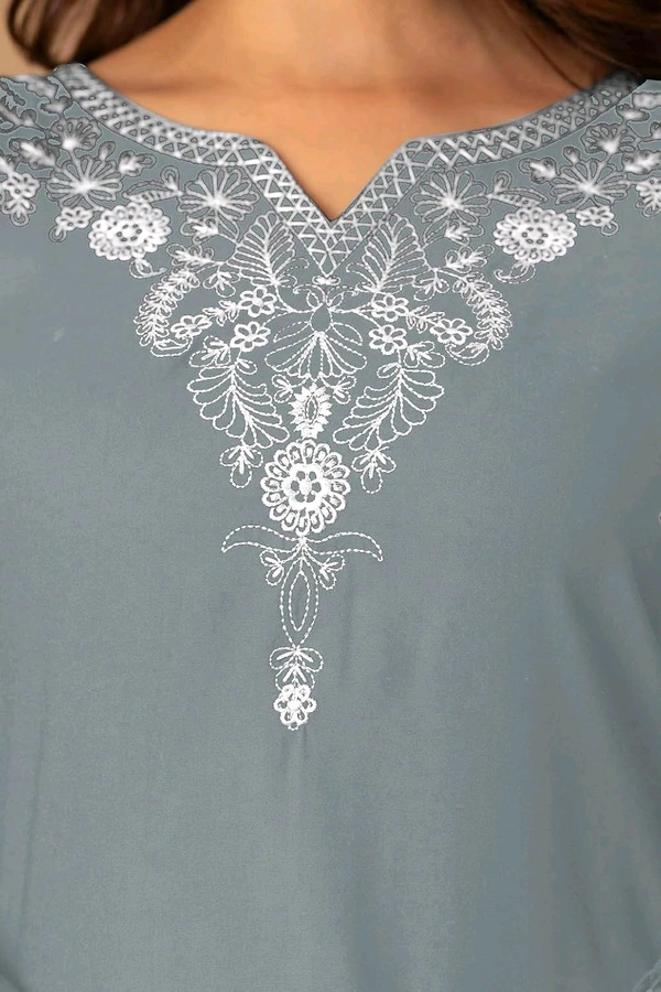 Women Rayon Regular Top - Oslo Gray, L
