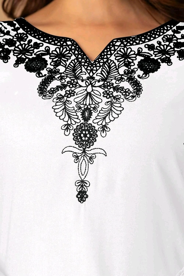 Women Rayon Regular Top - White, M