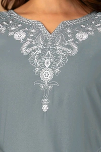 Women Rayon Regular Top - Oslo Gray, M