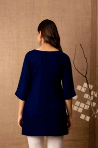 Women Rayon Regular Top - Black Russian, M