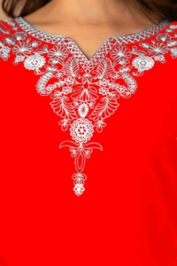Women Rayon Regular Top - Red, XL
