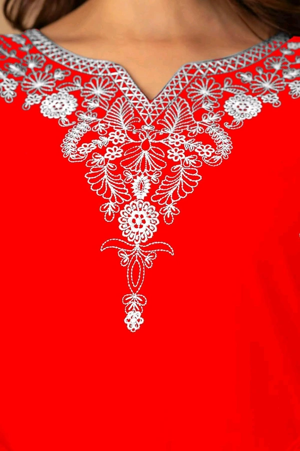 Women Rayon Regular Top - Red, XL