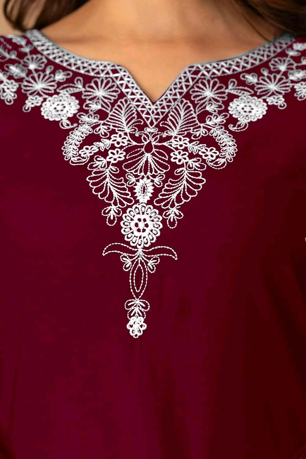 Women Rayon Regular Top - Bordeaux, XL