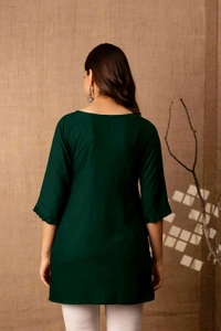 Women Rayon Regular Top - Bottle Green, XXL