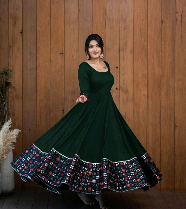 Viscose Rayon Stitched Anarkali Gown (Blue) - Cape Cod, XL