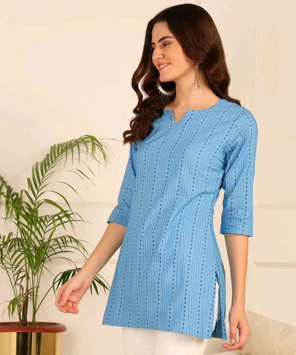 Women Striped Pure Cotton. Straight Kurta (Purple) - Ship Cove, L