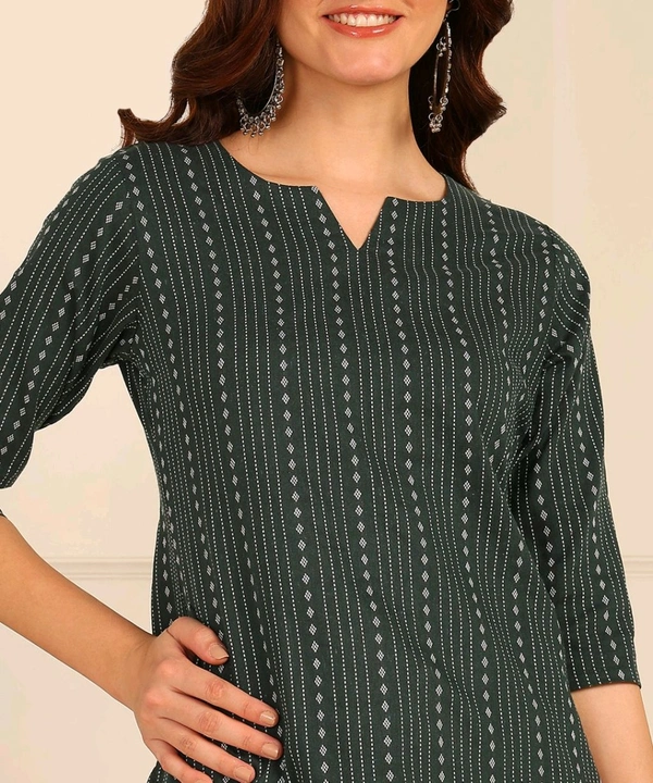 Women Striped Pure Cotton. Straight Kurta (Purple) - Nandor, L