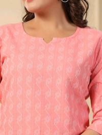 Women's Printed Short Kurti, 3/4 Sleeves - Geraldine, L