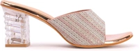 Glittery Slip-on Sandals with Transparent Heels, Multicolour - Sultan, 4