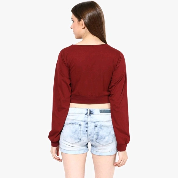 Casual Regular Sleeves Solid Women Black Top - Merlot, S