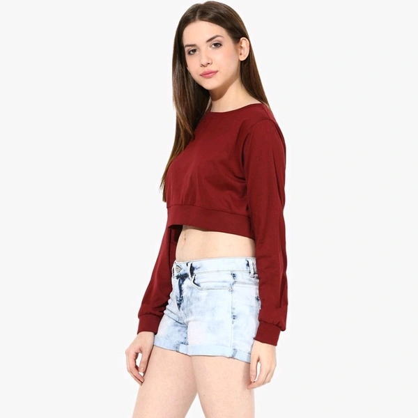 Casual Regular Sleeves Solid Women Black Top - Merlot, S