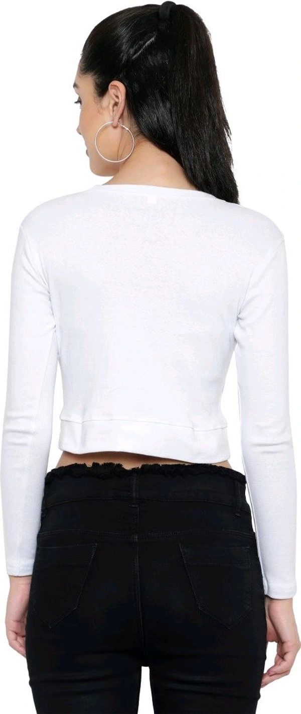 Casual Regular Sleeves Solid Women Black Top - White, XL