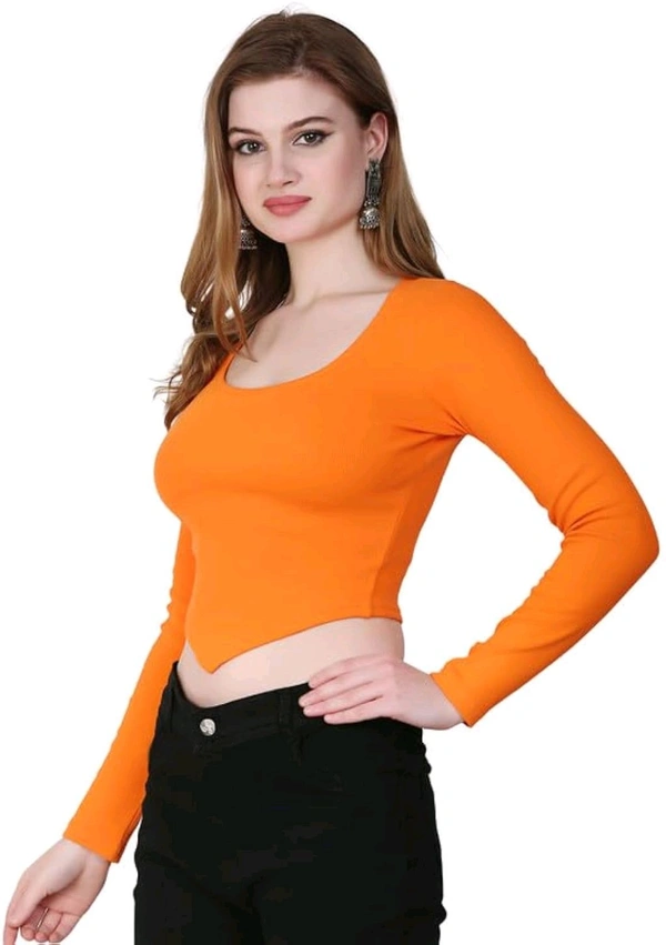 Ribbed deep Neck Crop top - Ecstasy, M