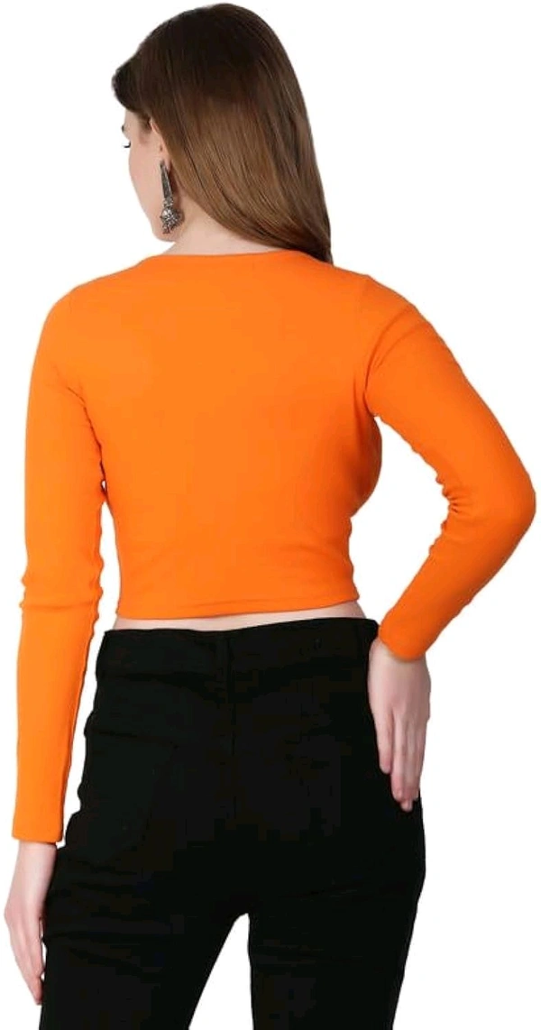 Ribbed deep Neck Crop top - Ecstasy, M