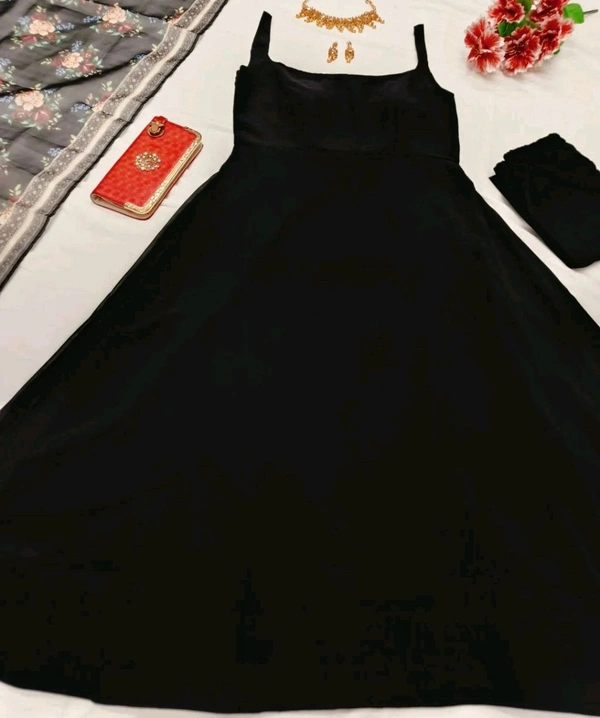 Black Top Bottom Duppta Set* - Black, L