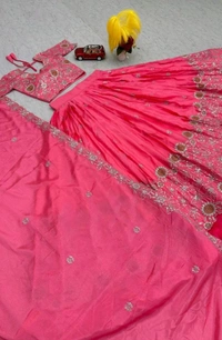 Classic Lehenga Choli with Embroidery Work and Elegant Dupatta for Weddings - Cabaret, XL