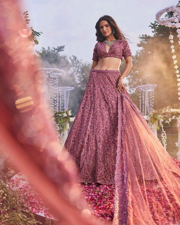 Designer Bridesmaid Lehenga For Women Engagement Outfit Gift For Her - Falcon, Free Size