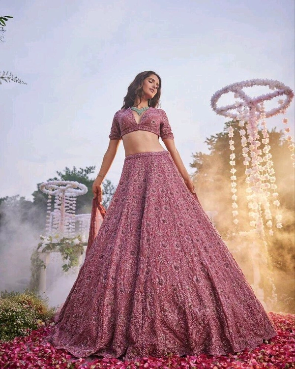 Designer Bridesmaid Lehenga For Women Engagement Outfit Gift For Her - Falcon, Free Size