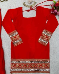 Royal blue sharara suit with dupatta - Guardsman Red, M