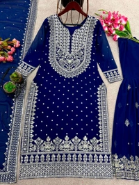 Decent Embroidery Sequence Work Black Color Sharara Suit - Stratos, L
